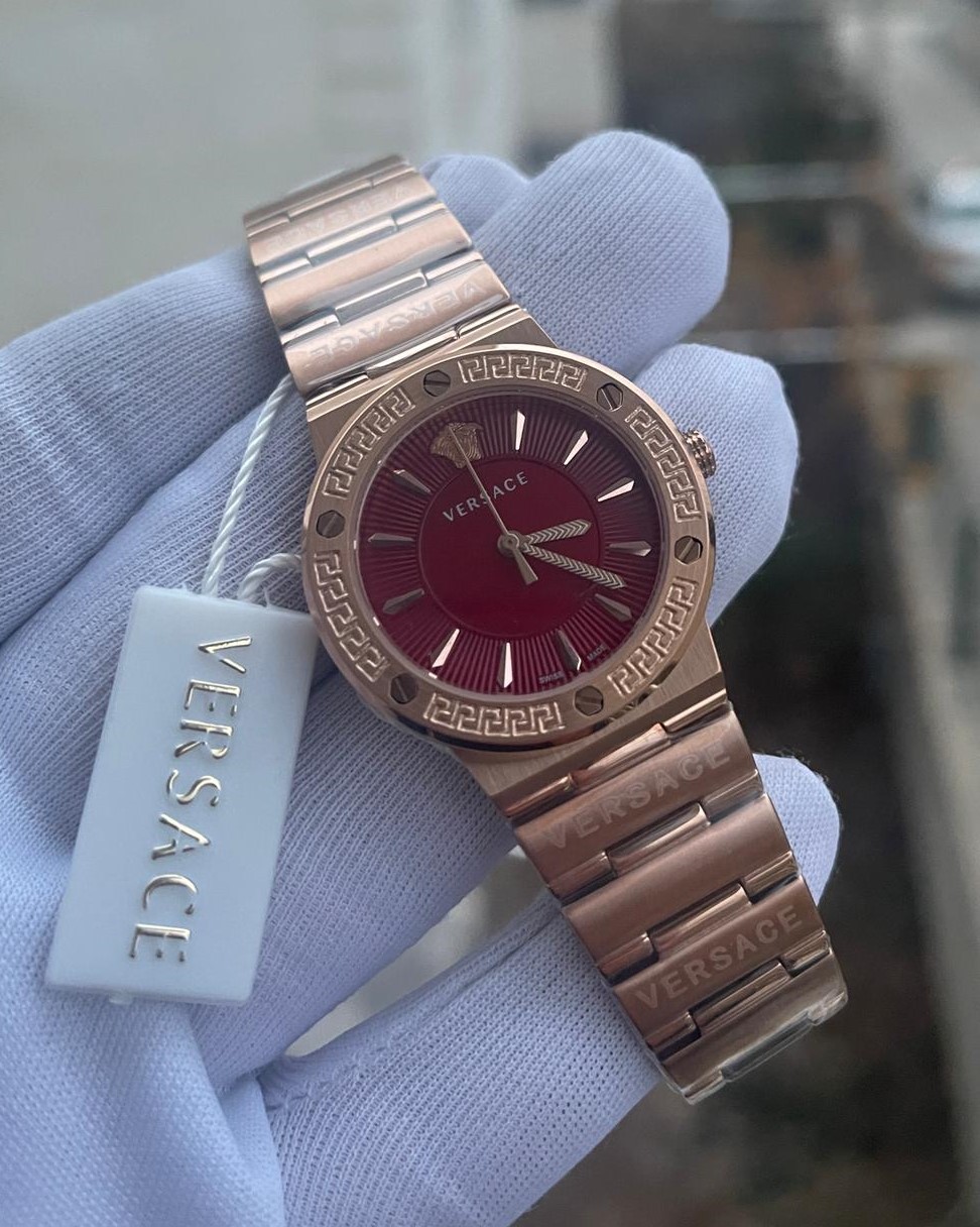 Versace Bakır Kasa Kırmızı Kadran Bayan Kol Saati L-815